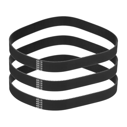 sourcing map 400mm GT-2 Timing Belt 15mm Width 2mm Pitch Black 3pcs
