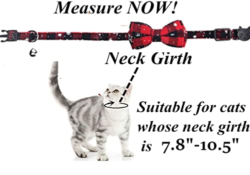 Christmas Cat Bow Tie Collar Breakaway Small Dog Collars With Bell #TOP3