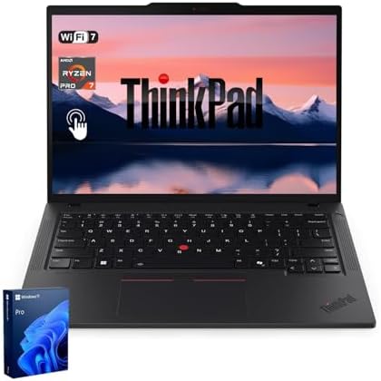 PCONLINE Lenovo 2025-2026 ThinkPad P14s Business Laptop, AMD Ryzen AI 7 PRO 350, 14" FHD+ IPS Touchscreen, 48GB DDR5, 1TB SSD, Wi-Fi 7, HDMI, Windows 11 Pro, Black, Copilot+ Mobile Workstation