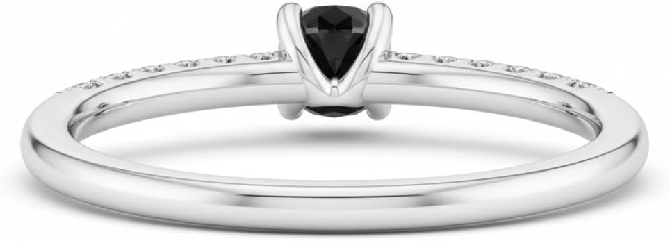 925 Sterling-Silver Halo Promise Ring Natural Black Onyx Gtone Wedding Engagement Solitaire White Cubic Zircon Daily Wear Party Wear Ring Women and Jewelry : 12?