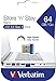 Verbatim 64GB Store 'n' Stay Nano USB 3.2 Gen 1 Flash Drive Snag-free Low Profile Thumb Drive - Blue