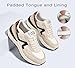 LUCKY STEP Women's Retro Fashion Casual Sneakers Platform Classic Trendy Trainning Anti-Slip Tennis Travel Walking Shoes(Beige,8)