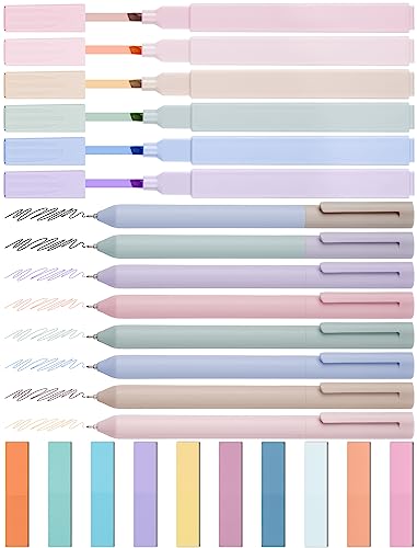 NiArt 14 Textmarker Pastell Set Morandi Farben Kein Durchbluten Bibelmarker & Gelstifte Aesthetic Bible Marker mit Haftnotizen und Aufbewahrungsbox Perfekt für Journal Bibel Schulbedarf
