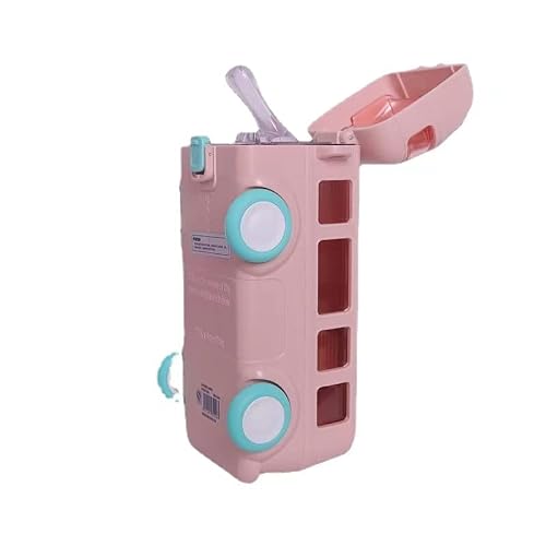 Bus Water Bottle For Kids, 500Ml Car Straw Water Cup, Portable Summer Cute Cartoon Water Jug Toy, Leak-Proof Kids Small Square Drinking Cup, Locking Flip Lid Water Kettle For School (B) #TOP17