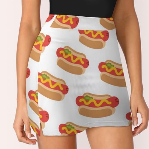 Women Ladies Wrap Skort Bodycon Modesty Shorts Mid Waist Skater Skirt4