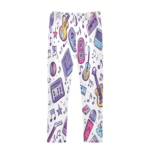 Bolaz Toddler Girls Leggings Printed Yoga Pants Leggings Music Guitar Tape for Kids