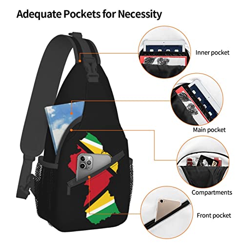 Mochila bandolera unisex con mapa y bandera Guyana miniatura 5