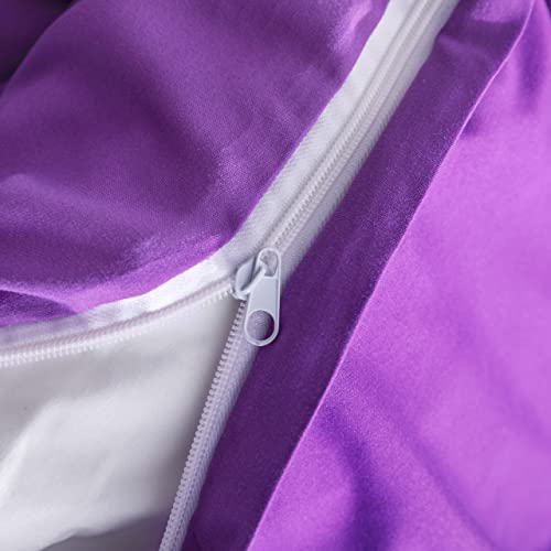 Image of NTBAY Queen Duvet Cover Set, 1 Duvet Cover and 2 Pillow Shams, Soft Brushed Microfiber Comforter Cover with Zipper Closure, Purple