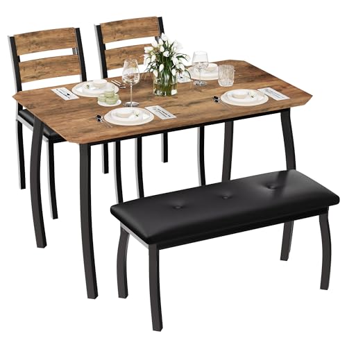 IDEALHOUSE 43'' Dining Table Set for 4, Wooden Kitchen Table