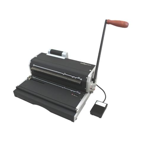 Akiles ACM-ER41+ Model CoilMac-ER Plus Manual Coil Punch with Electric Coil Inserter, Special 4 x 5mm Oval Holes, All 54 Disengageable Pins, Up to 20-Sheet for 20 lbs Paper or 2.6mm for Hardboard Cover