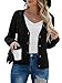 FREEOAK Black Sweaters for Womens Fall Fashion 2024 Long Sleeve Cardigan Open Front Button Down Cardigan Winter Fall Casual Black-M