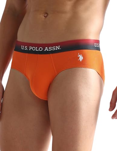 Image of U.S. Polo ASSN. Mens OEB05 Ombre Waistband Solid Underwear Briefs - Pack of 2