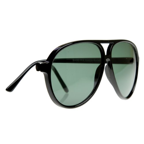 Vintage Inspired Classic Tear Drop Plastic Aviator Sunglasses (Black)4