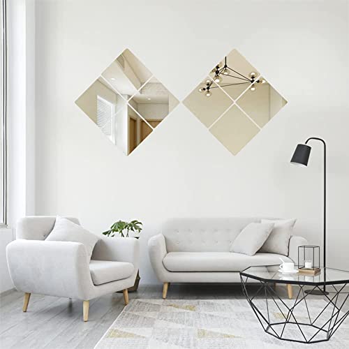 Wangshun Silver Acrylic Non Glass Mirror Sheets Self Adhesive Tiles Wall Sticky Full Length Mirror Frameless Home Gym Kids Safe Mirror(6X9Inches,(10-Pack)) #TOP1