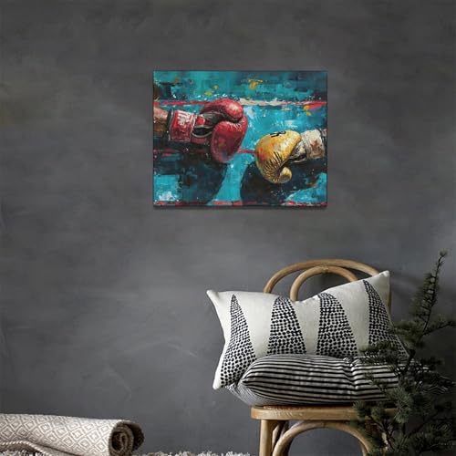 Taimeng SWART-2XQJOQFEHN9D Boxing Wall Art For Boy Men Gamer Room Sports Boxing Pictures Wall Decor Boxing Gloves Gym Wall Art Canvas Painting Artwork Modern Home Decorations Framed thumb #1