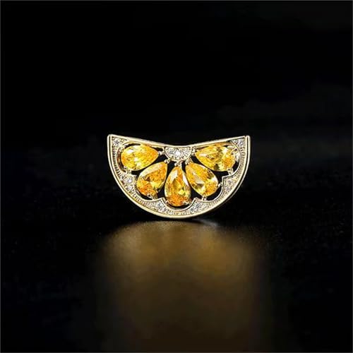 Image of Cute Lemon Brooch Pin for Women Rhinestone Fruit Little Brooch Sparkling Crystal Strawberry Cherry Enamel Pin Christmas Birthday Art Deco Jewelry Gifts