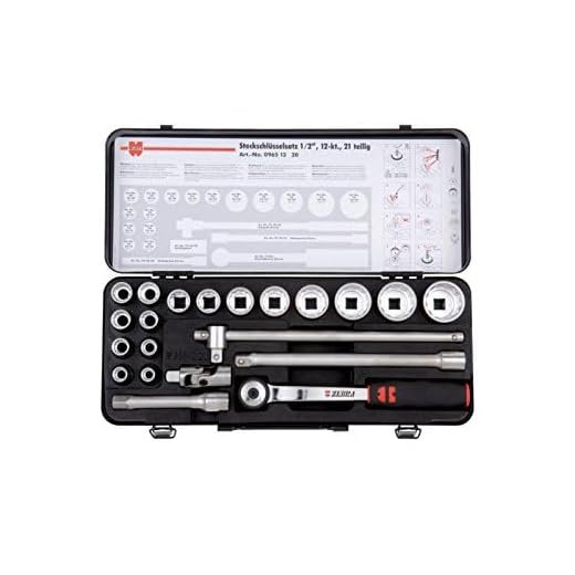 WÜRTH 1/2 Zoll Steckschlüssel-Sortiment, 12-kant 21-tlg.
