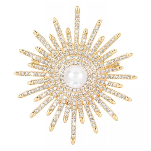 Sonnenblumen Perlenbrosche Damen Brosche für Kleider Kristall Hochzeit Blumenstrauß Brosche für Kleid Revers Pullover Schals Kleid Anzug Jacken Kragen Corsage