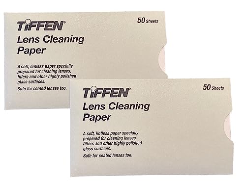 Tiffen Lens Cleaning Tissues - Paquete doble de 2 x 50 unidades para lentes y lentes