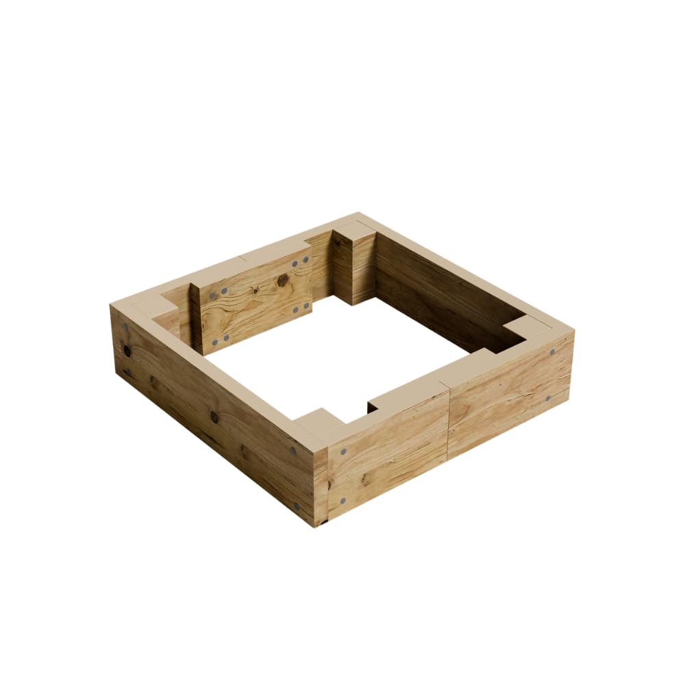 Conka Garden - Wooden Raised Bed Kit - Large Garden Planters for Vegetables, Herbs, Flowers – Start Growing Plants Earlier & Better - Durable & Resistant FSC Treated Timber 60cm L x 60cm W x 15cm H