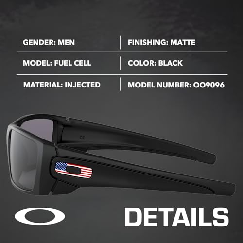 Oakley OO9096 Fuel Cell Matte Black Frame – Grey Lens, Non-Polarized Rectangle Shape Sunglasses with Official Eyewear Kit Bundle2