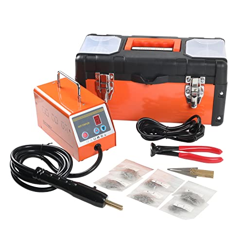 Qpking Hot Stapler Car Bumper Repair Plastic Welder Kit, 110V Hot Stapler Plastic Welding Gun Machine With 600Pcs Staples Car Body Repair Collision Repair Sets #TOP16