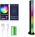 RGB Sound Kontrolle LED Licht Stick, Musik Pickup Lichter, Tonabnehmer, Atmosphäre Rhythmus Licht, buntes Klangsteuerungslicht, 32 Bit Musikstandsanzeige,Ambiance Play Lightbar,für Parties,Spiele