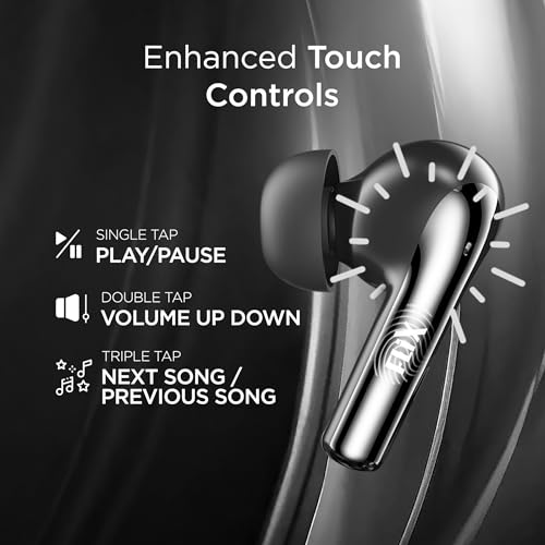 Image of FLiX (Beetel T16 Nitro Buds True Wireless in Ear, Bluetooth v5.3(Quick Paring), 10mm Super Bass Drivers, IPX4 Rated, Dual Mic, Touch Controls, 50hrs Playback, AI Voice Assistant (XTW-T16)(Black /Grey)