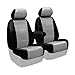 Coverking Custom Fit Center 50/50 Bucket Seat Cover for Select Chrysler Pacifica Models - Premium Leatherette 2-Tone (Light Gray with Black Sides)