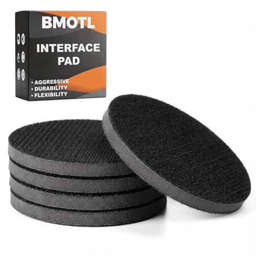 6-Inch No-Hole Interface Pad: 5 Pack Hook &amp; Loop Foam Sanding Discs Backing Pads Replacement for Random Orbital Sander,Soft Density Sponge Round Cushion Buffer