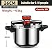 Generic Pressure Cooker 10L 316 Stainless Steel Cookware Three-Speed Adjustment 9 Security Systems with Easy Opening Closing Lid Works on All Cooktops