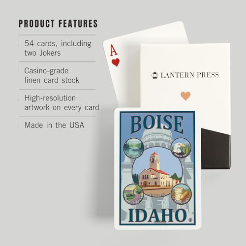 Lantern Press Boise Idaho, Naipes Póker 52 piezas miniatura 3