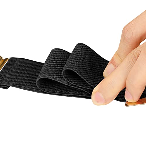 Women's Mirror Metal Stretch Belts, Gold Tone Plate Elastic Cinch Skinny Cinch Waist Belt4