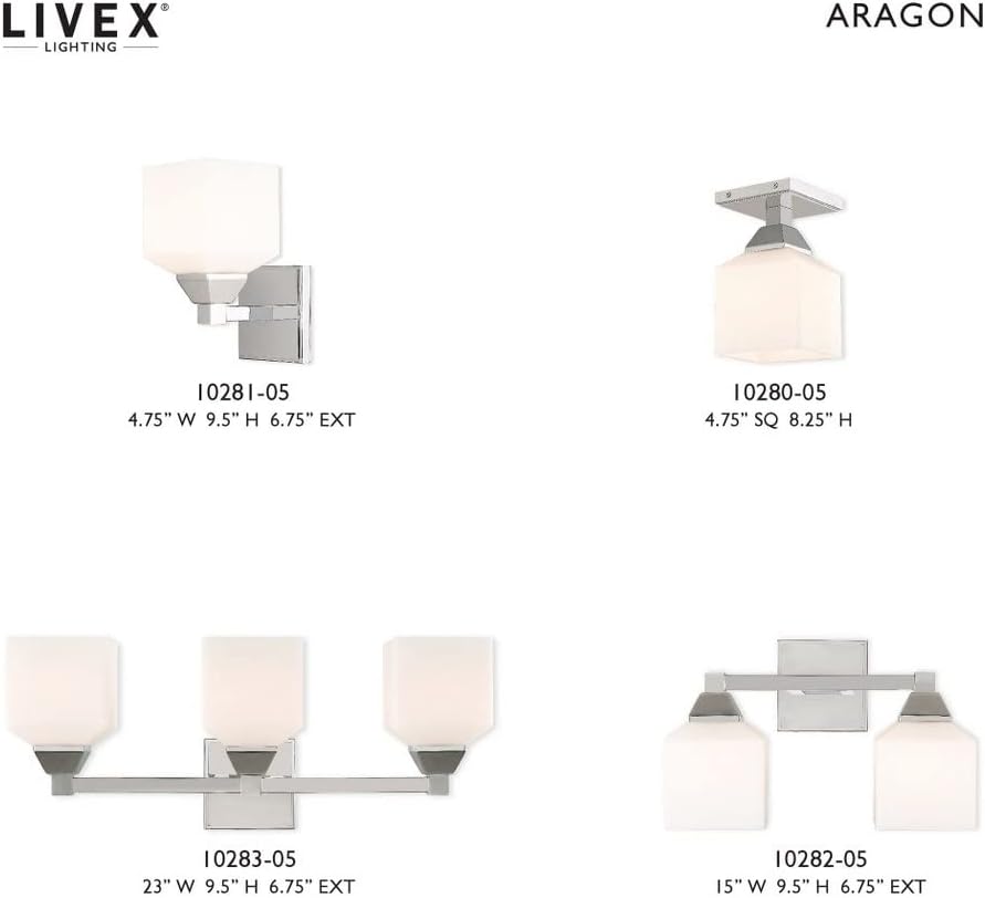 Livex Lighting 1 Lt Polished Chrome Ceiling Mount 8.25x4.75x4.75