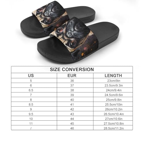 Art Pug Dog House Sandals Non-Slip Bathroom Slippers Beach Summer Shoes for Men Women2