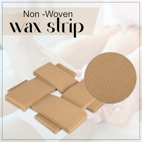 Image of GLUN Wax Strips for Smooth Skin Without Wax, 140 Piece Pack Beige Colour, Hair-Free Skin Gentle & Effective Hair Removal Non-Woven Strips Pack