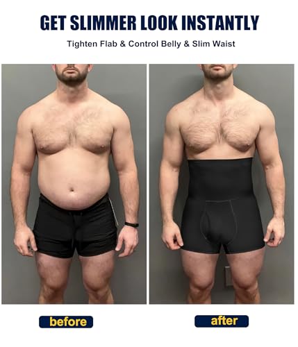 Ifkodei MEN COMPRESSION SHORTS BOXER BRIEFS Men Tummy Control Compression Shorts Boxer Briefs High Waist Seamless Slimming Belly Underwear Body Shaper Black thumb #2