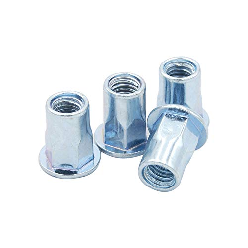 100pcs Flat Head Half Semi Hex Hexagon Open End Rivet Nuts M3 M4 M5 M6 M8 M10 M12 (M8)