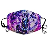 Adults Trippy Wolf Space Galaxy Art Face Scarf Mask Fashion Scarf, Soft Dust Proof Windproof Face Bandana Cloth Face Covering