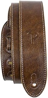 Perri's Leathers Ltd. pasek do gitary luksusowa włoska skóra kasztan regulowany do gitar akustycznych/basowych/elektrycznych Wyprodukowano w Kanadzie (JW-G7LE-IT68)