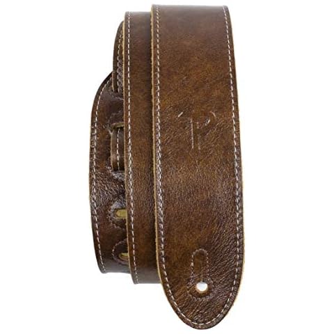 Perri’s Leathers Ltd. - Guitar Strap - Deluxe Italian Leather - Chestnut - Adjustable - For Acoustic/Bass/Electric Guitars - Made in Canada (JW-G7LE-IT68) Cover
