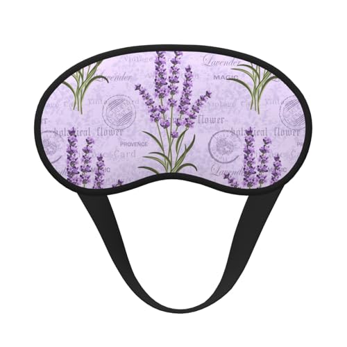 Schlafmaske mit Lavendel-Stempeldruck, Unisex, verdunkelnd, bequeme Augenmaske für Reisen, Meditation, Schlaf, Reisen