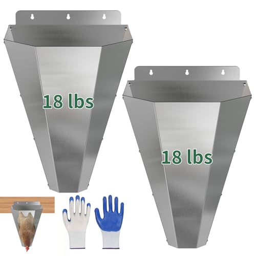 Image of Large Chicken Cone for Butchering 2 Pack, Stainless Steel Kill Cones