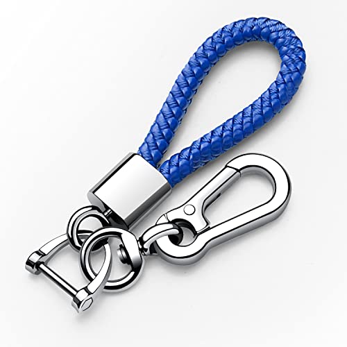 Tukellen For Leather Weave Keychain Suit For Car Keychain Keyring Present For Man And Woman，Durable And Comfortable(Blue) #TOP8
