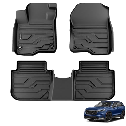 PARTZER Floor Mats for Honda CRV CR-V 2023-2026 (Include Gas & Hybrid) All Weather TPE Protection Floor Liners Accessories 1st & 2nd Row