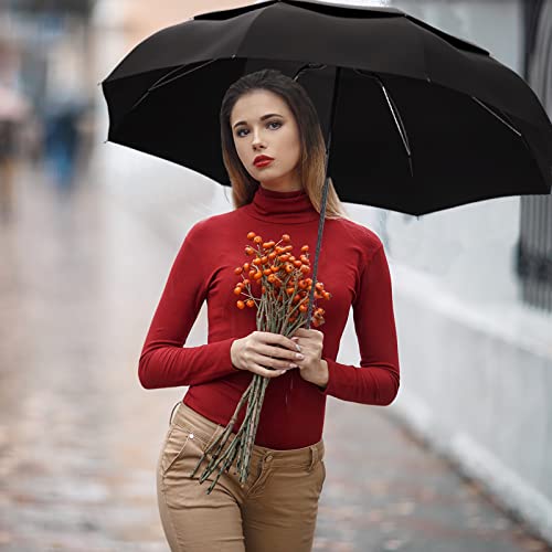 Mom Selected Windproof Travel Umbrella,Portable Umbrella With One Button For Auto Open And Close, Folding Umbrella With Inverted Design & Anti-Bounce Closing Umbrella, Double Vented Canopy For Men & Women #TOP3