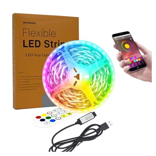 LED Strip Lights 14.8ft for TV 55 to 70inch,WENICE tv Backlight Strip 4.5m with 24key IR Remote Multi Color-it is Longer