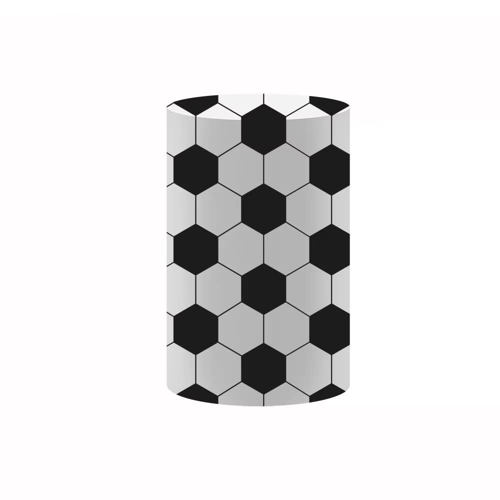 HUAYI Soccer Pattern Pedestal Covers for Boy Birthday Party Decoration Sports Plinth Cover Cylinder Cover Event Props Dia56cm H57cm Pattern A NO-189