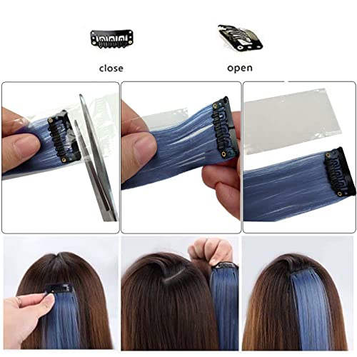 Hair Extension Clips 10Pcs In White 20 Inch Straight Hair Synthetic Fiber Hairpieces For Party #TOP4