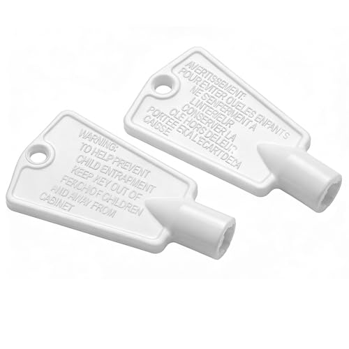 QDiShi 2Pcs Freezer Door Lock Key 297147700, White Plastic Replacement